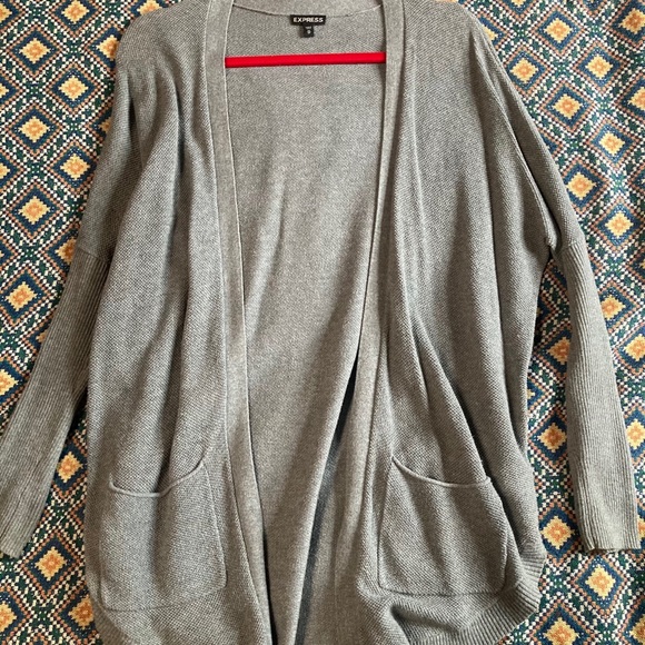 Express Sweaters - Women’s Express Pocket Cardigan - Gray